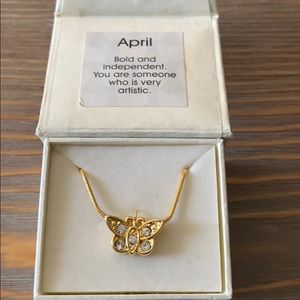 April birthstone butterfly necklace.